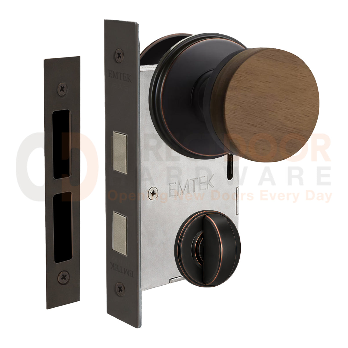 Emtek Walnut Interior Mortise Knob with Watford Rosette