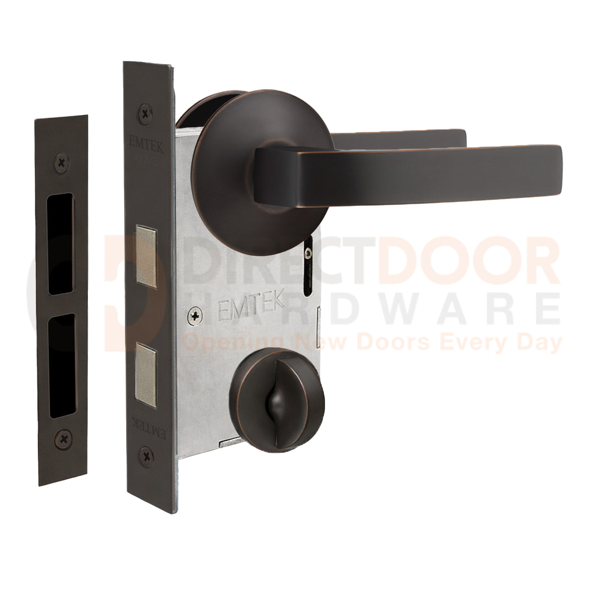 Emtek Breslin Interior Mortise Lever with Modern Rosette