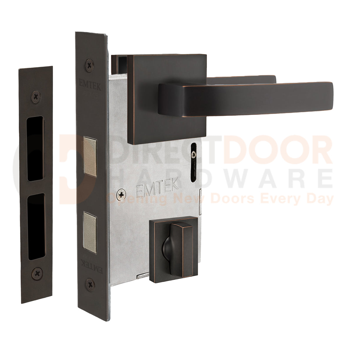 Emtek Breslin Interior Mortise Lever with Square Rosette