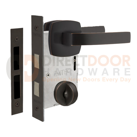 Emtek Breslin Interior Mortise Lever with Urban Rosette
