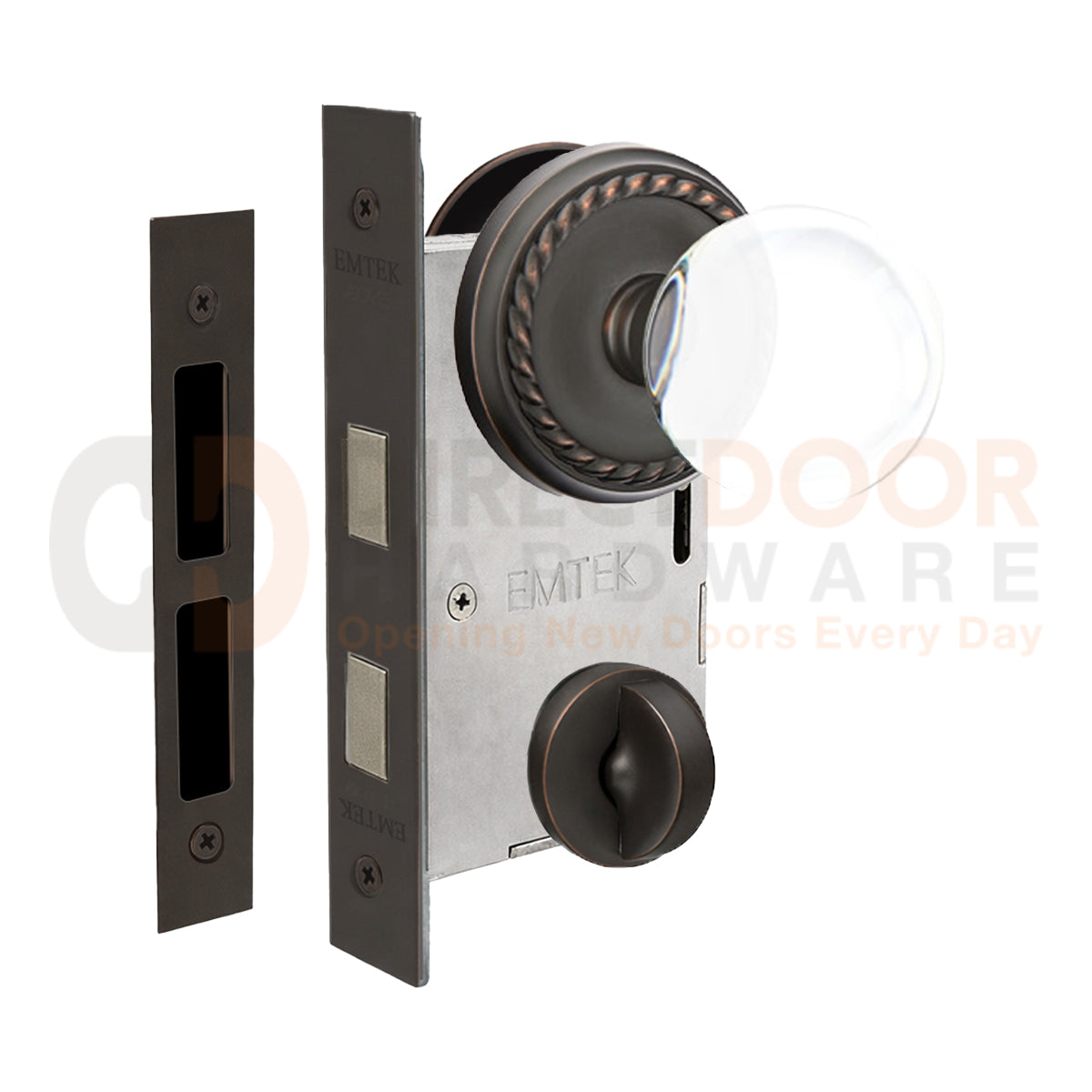 Emtek Bristol Interior Mortise Knob with Rope Rosette