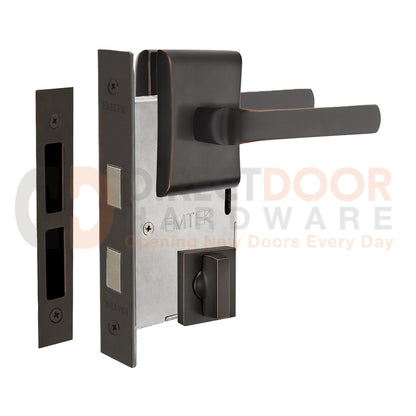 Emtek Spencer Interior Mortise Lever with Neos Rosette