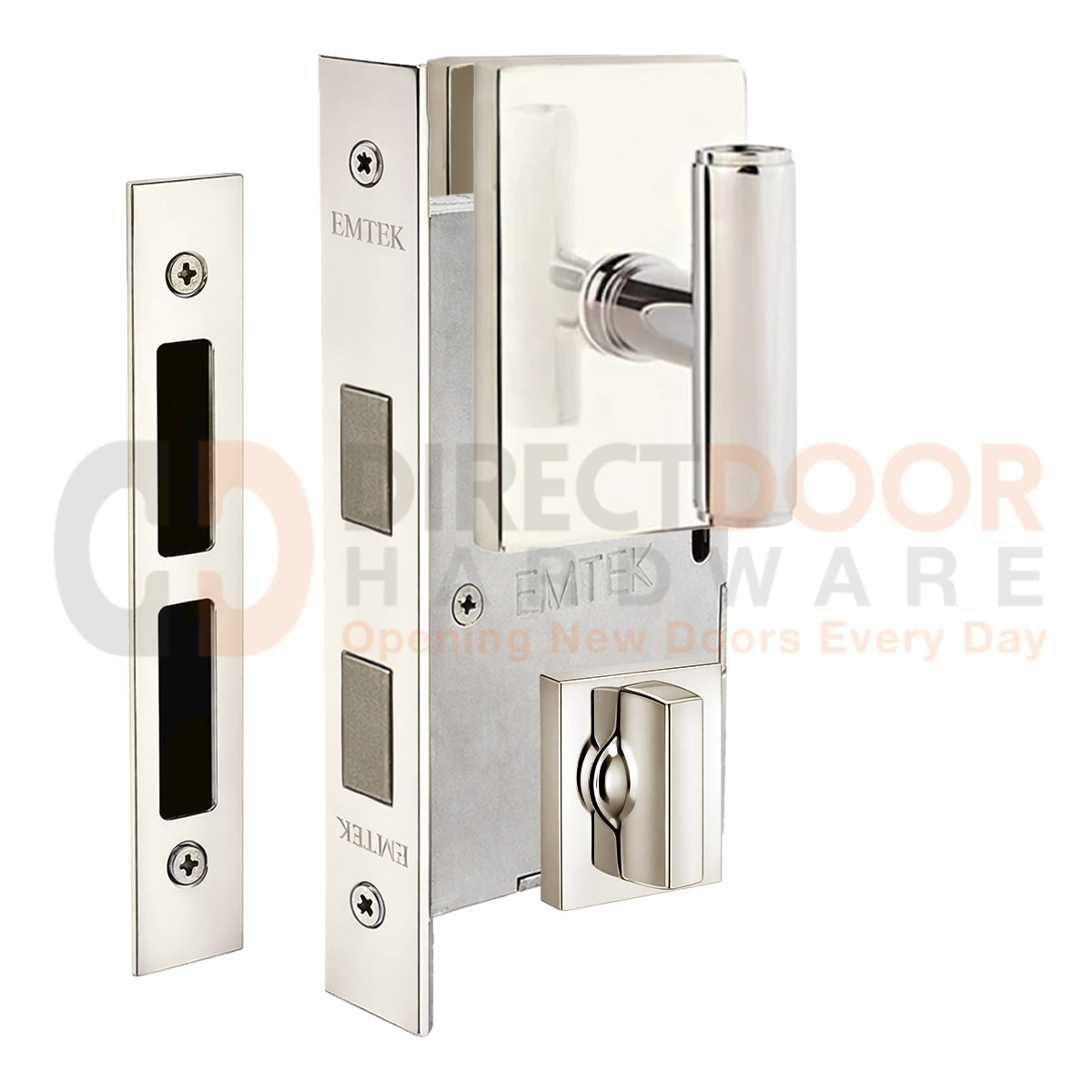 Emtek Ace Interior Mortise Knob with Modern Rectangular Rosette