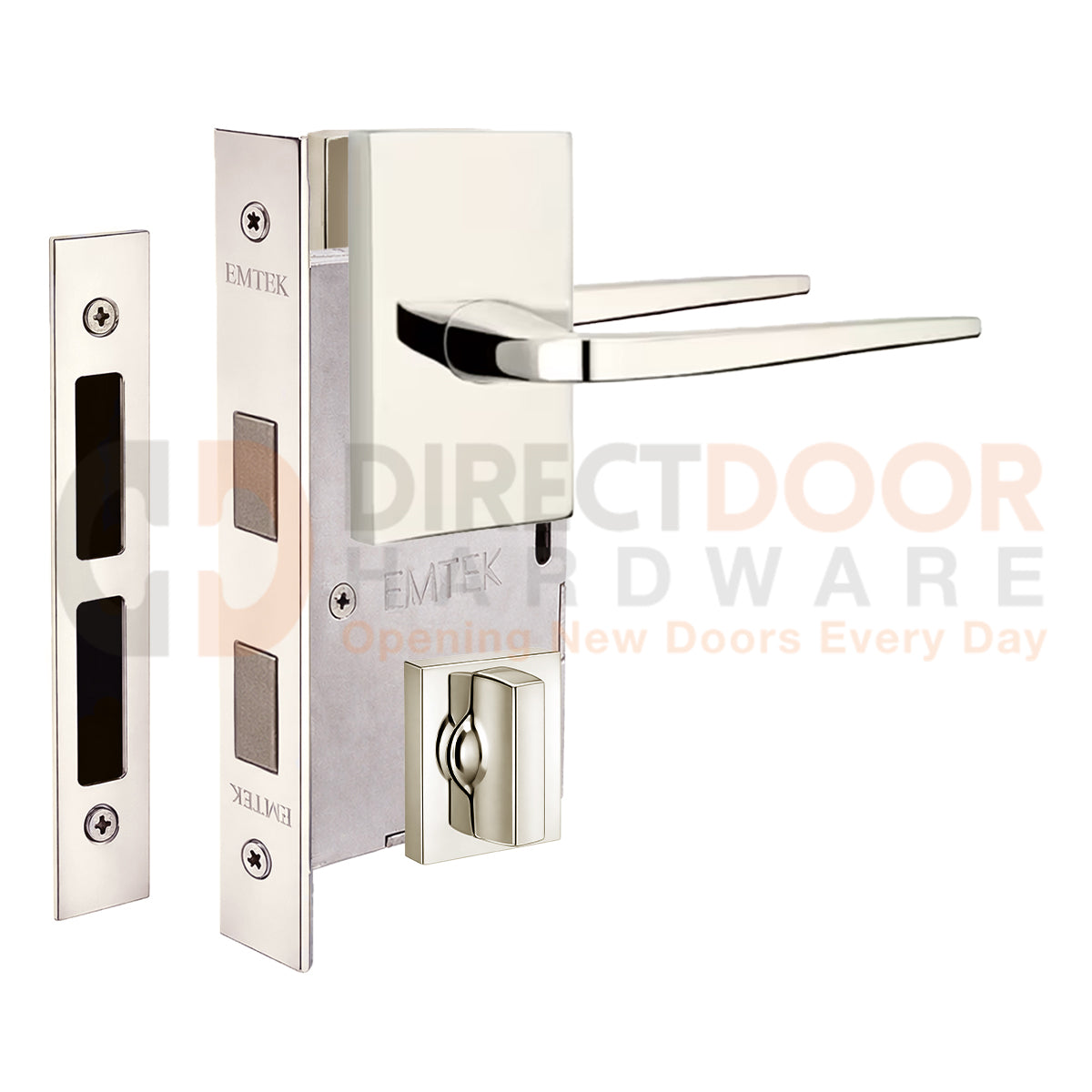Emtek Athena Interior Mortise Lever with Modern Rectangular Rosette