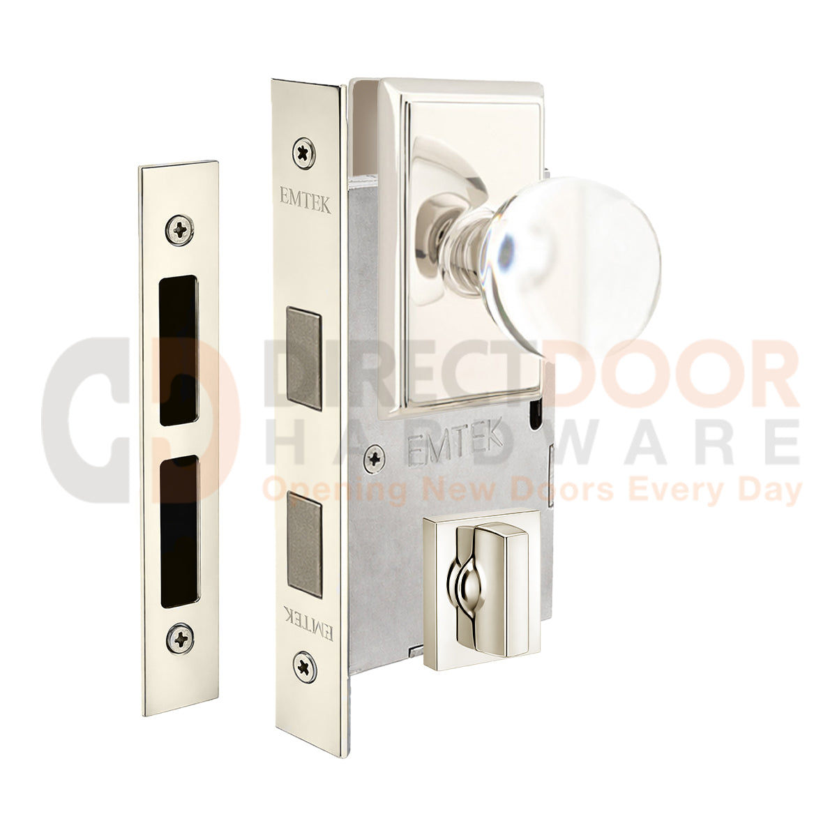Emtek Bristol Interior Mortise Knob with Rectangular Rosette