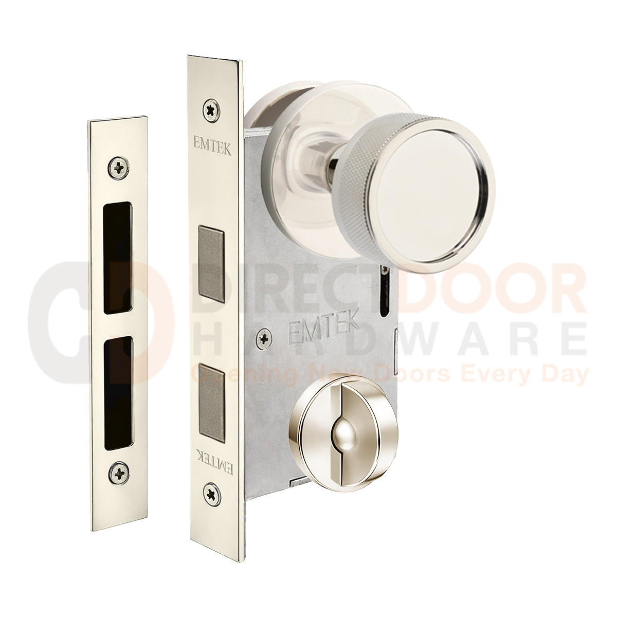 Emtek Conical Knurled Interior Mortise Knob with Disk Rosette