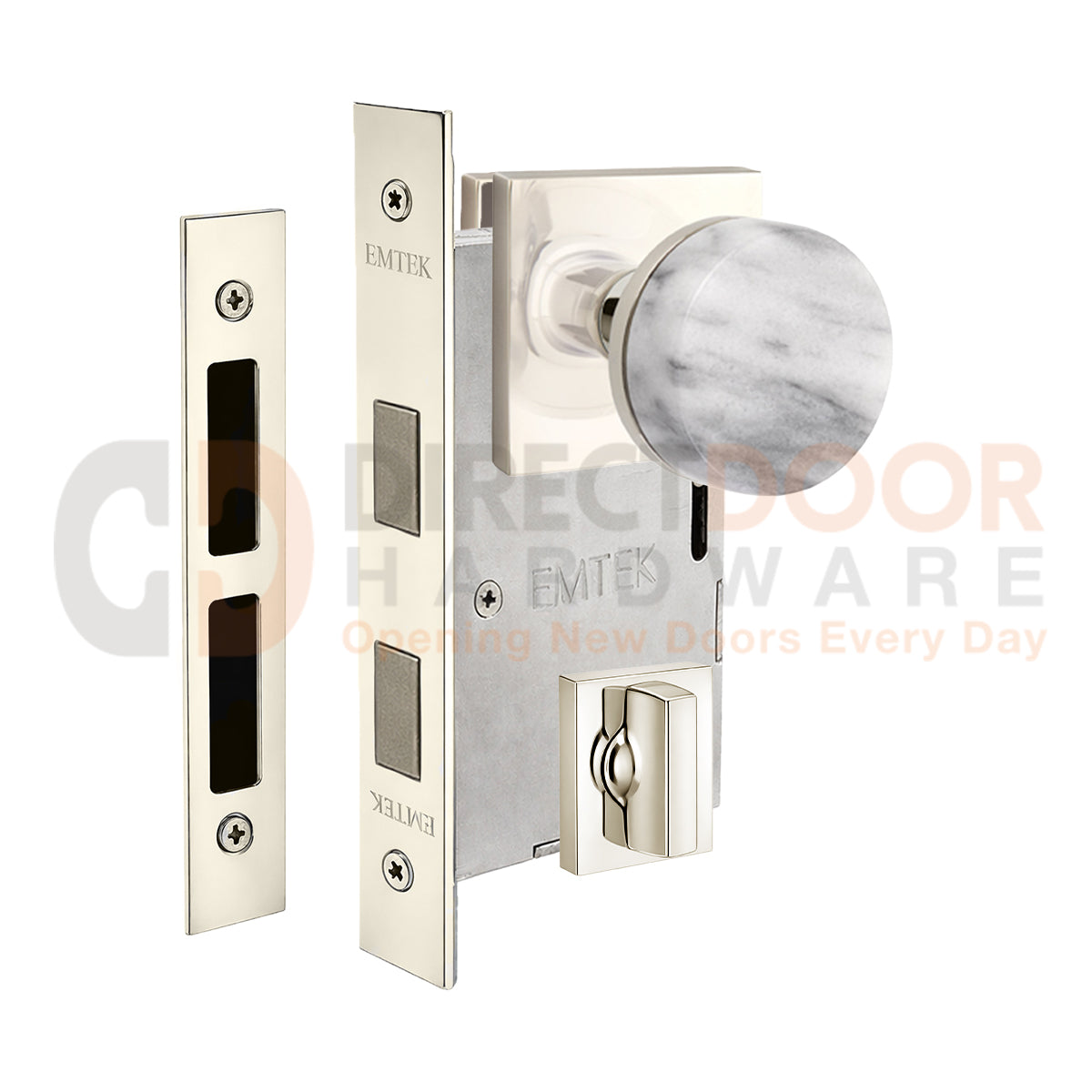 Emtek Conical Marble Interior Mortise Knob with Square Rosette