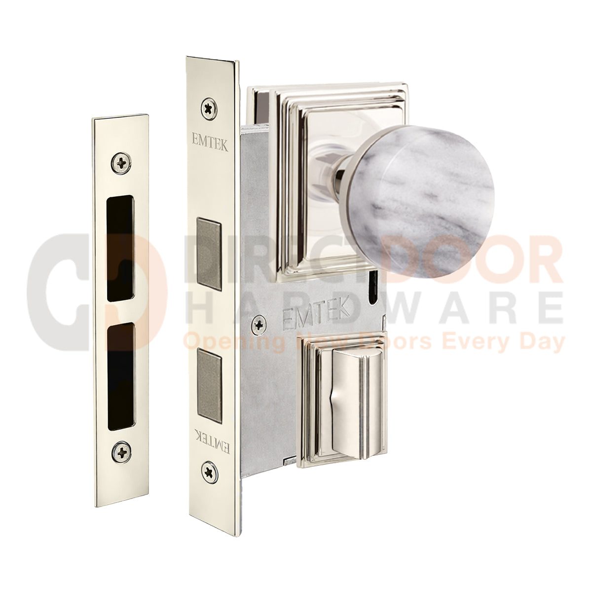 Emtek Conical Marble Interior Mortise Knob with Wilshire Rosette