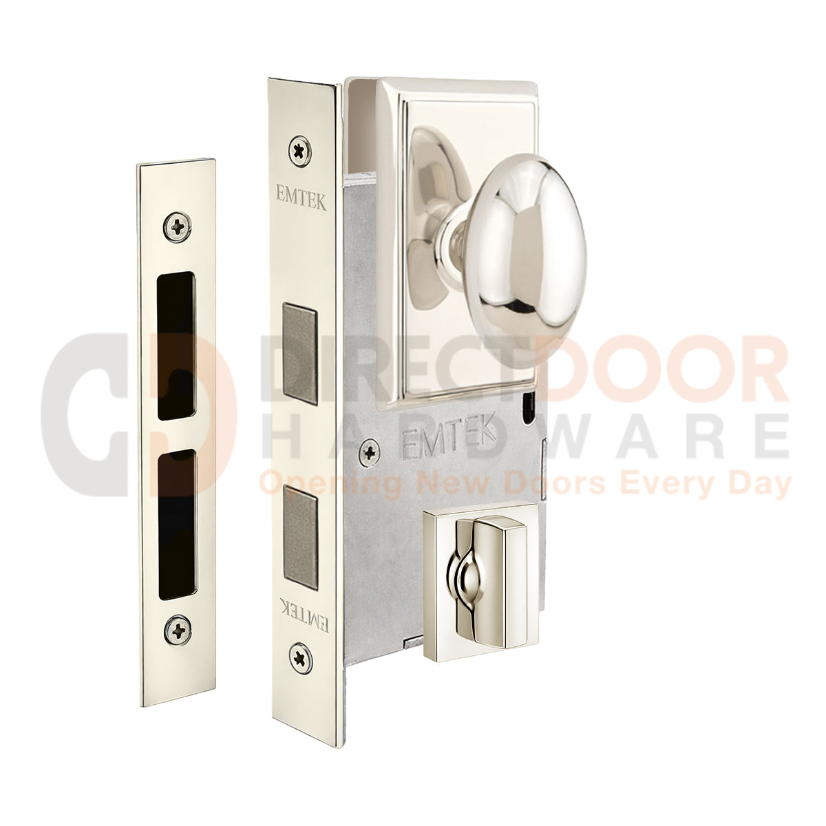 Emtek Egg Interior Mortise Knob with Rectangular Rosette