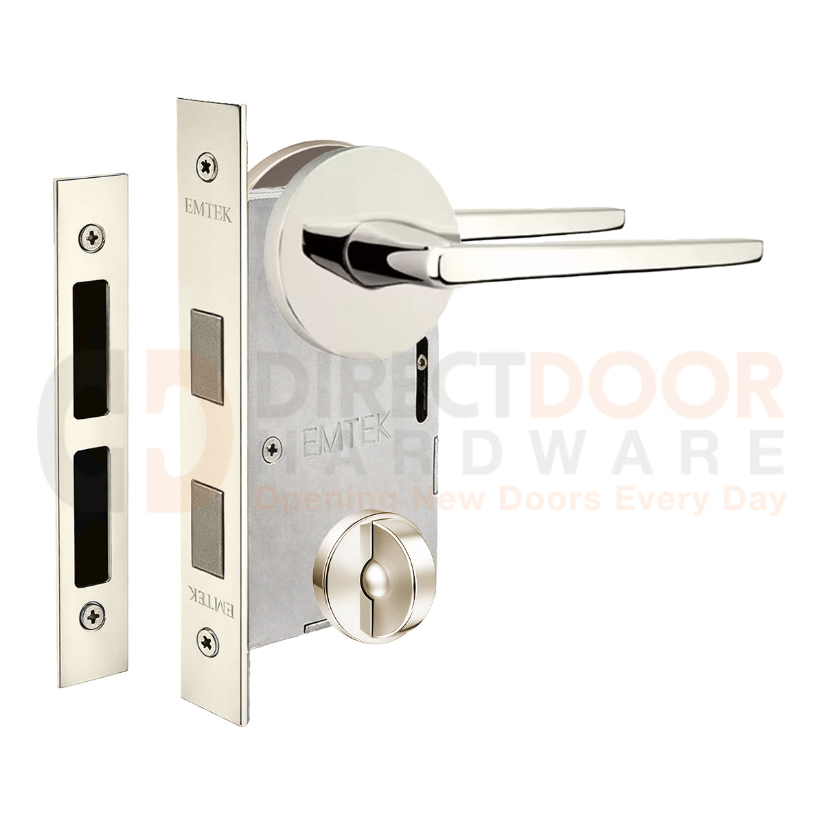 Emtek Hermes Interior Mortise Lever with Disk Rosette