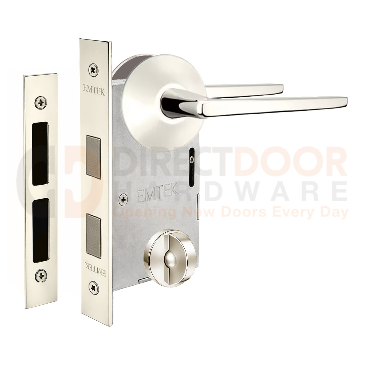 Emtek Hermes Interior Mortise Lever with Modern Rosette