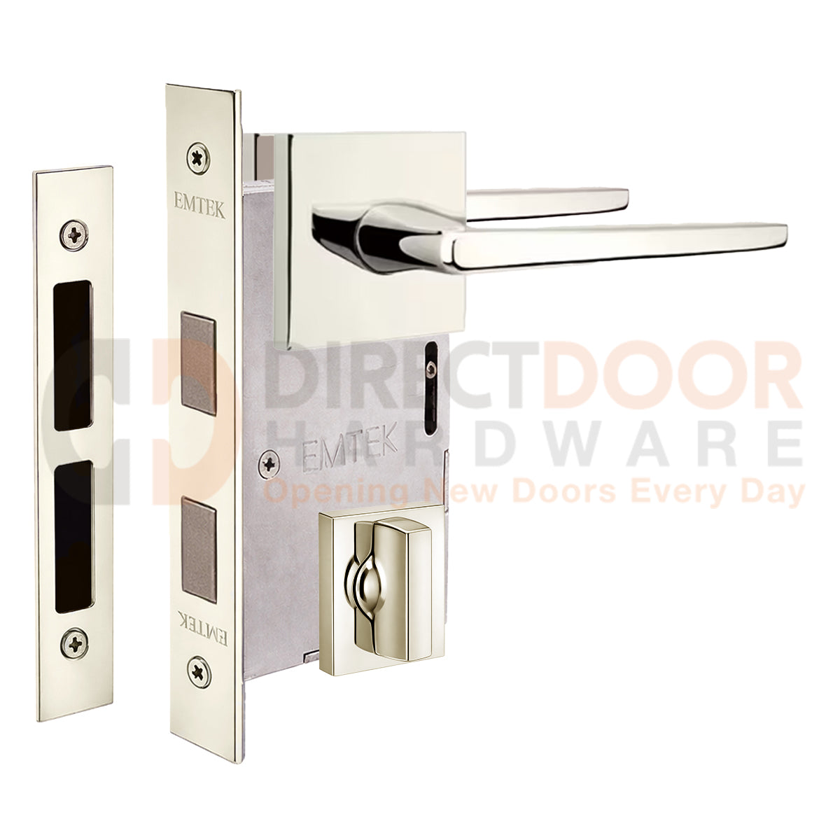 Emtek Hermes Interior Mortise Lever with Square Rosette