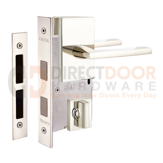 Emtek Helios Interior Mortise Lever with Modern Rectangular Rosette