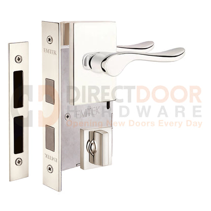 Emtek Luzern Interior Mortise Lever with Modern Rectangular Rosette