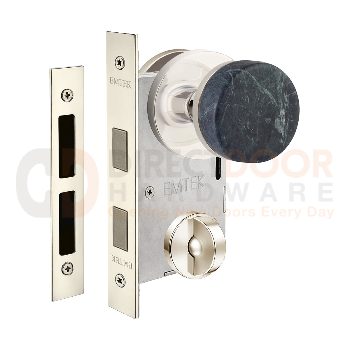 Emtek Green Marble Interior Mortise Knob with Disk Rosette
