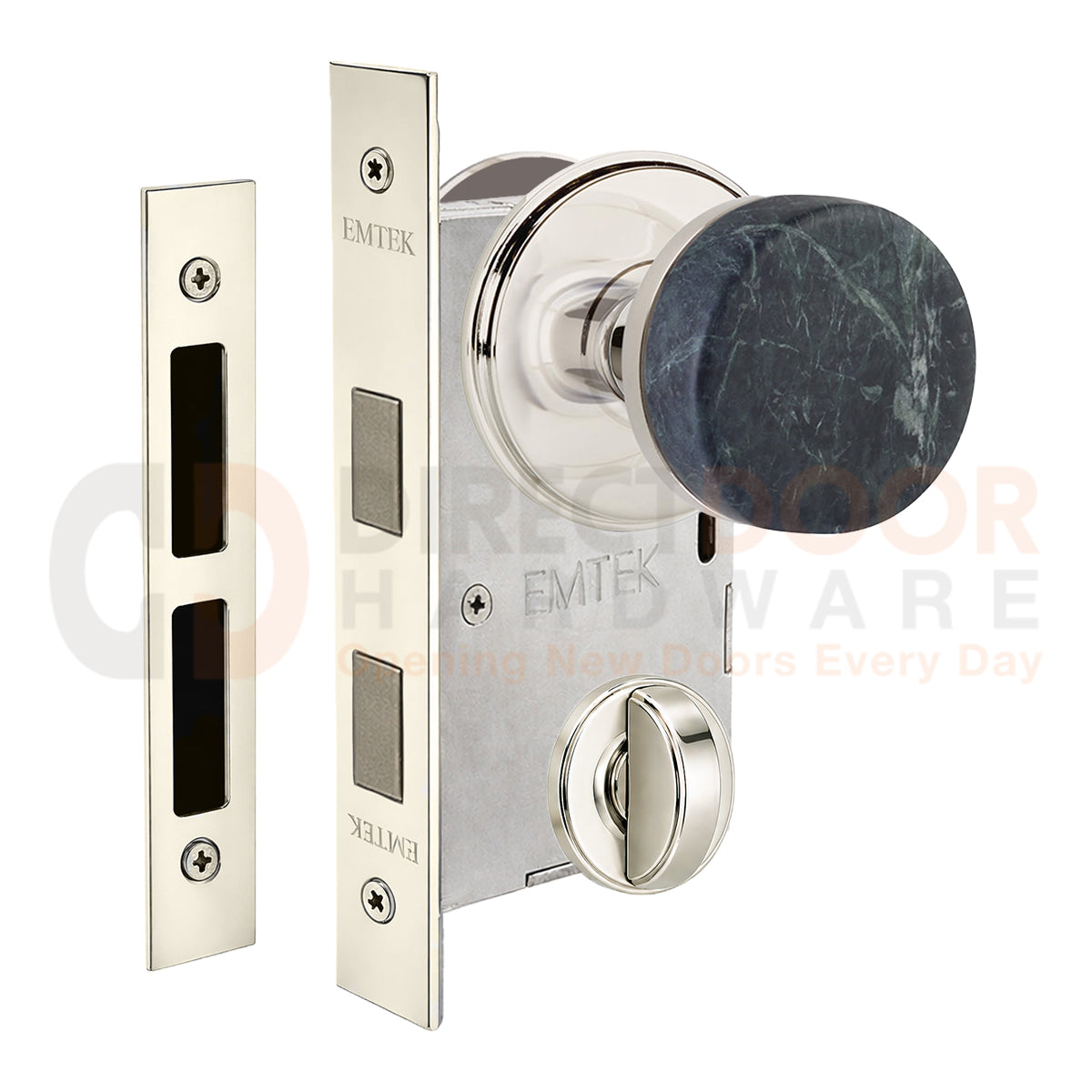 Emtek Green Marble Interior Mortise Knob with Watford Rosette