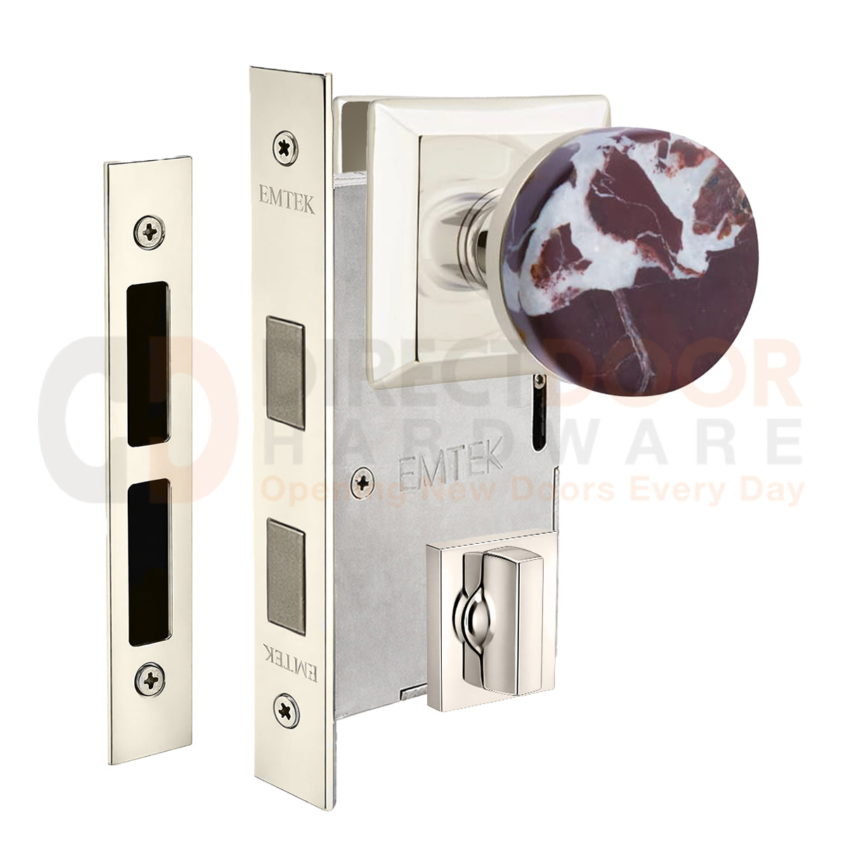 Emtek Rosso Levanto Interior Mortise Knob with Quincy Rosette
