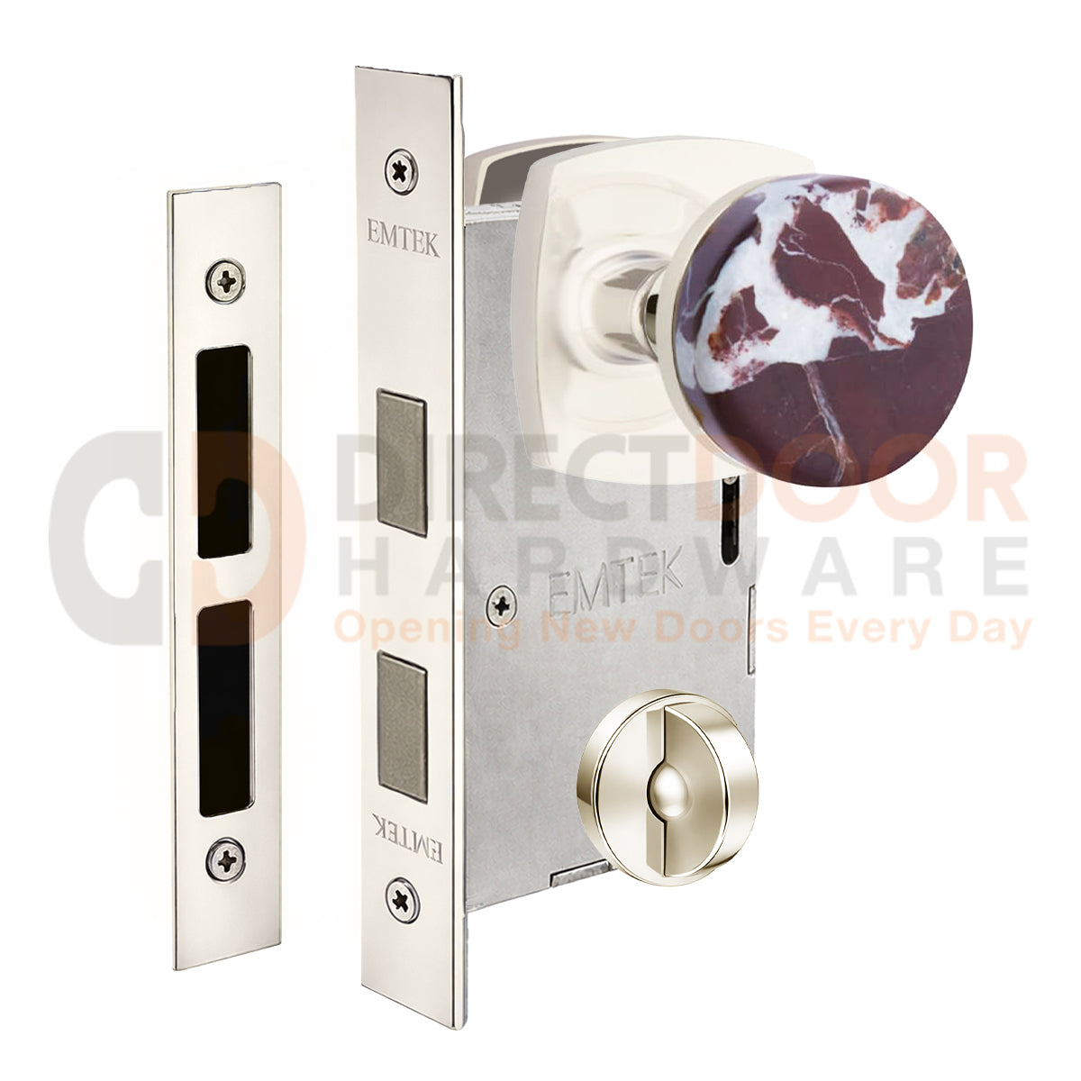 Emtek Rosso Levanto Interior Mortise Knob with Urban Rosette
