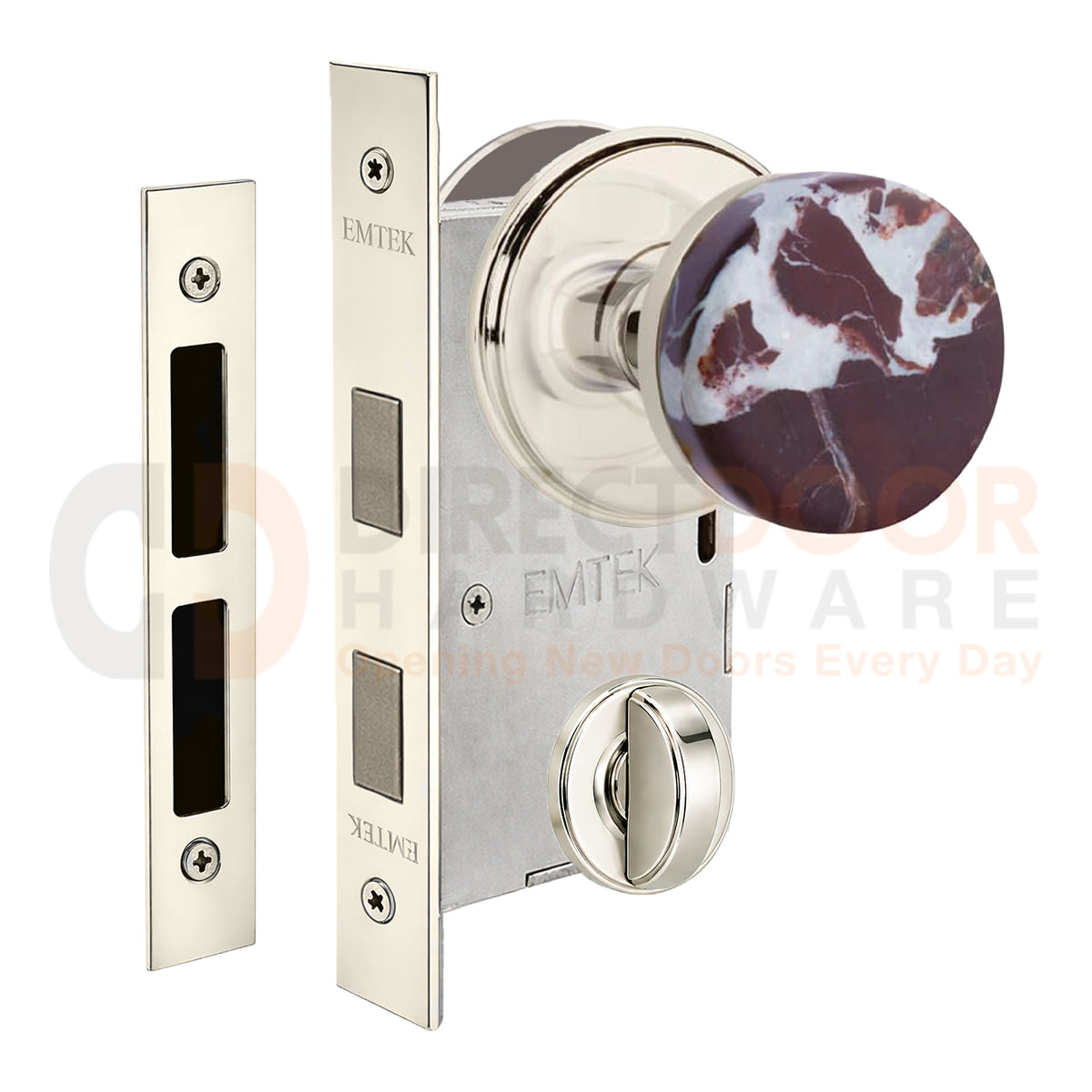 Emtek Rosso Levanto Interior Mortise Knob with Watford Rosette