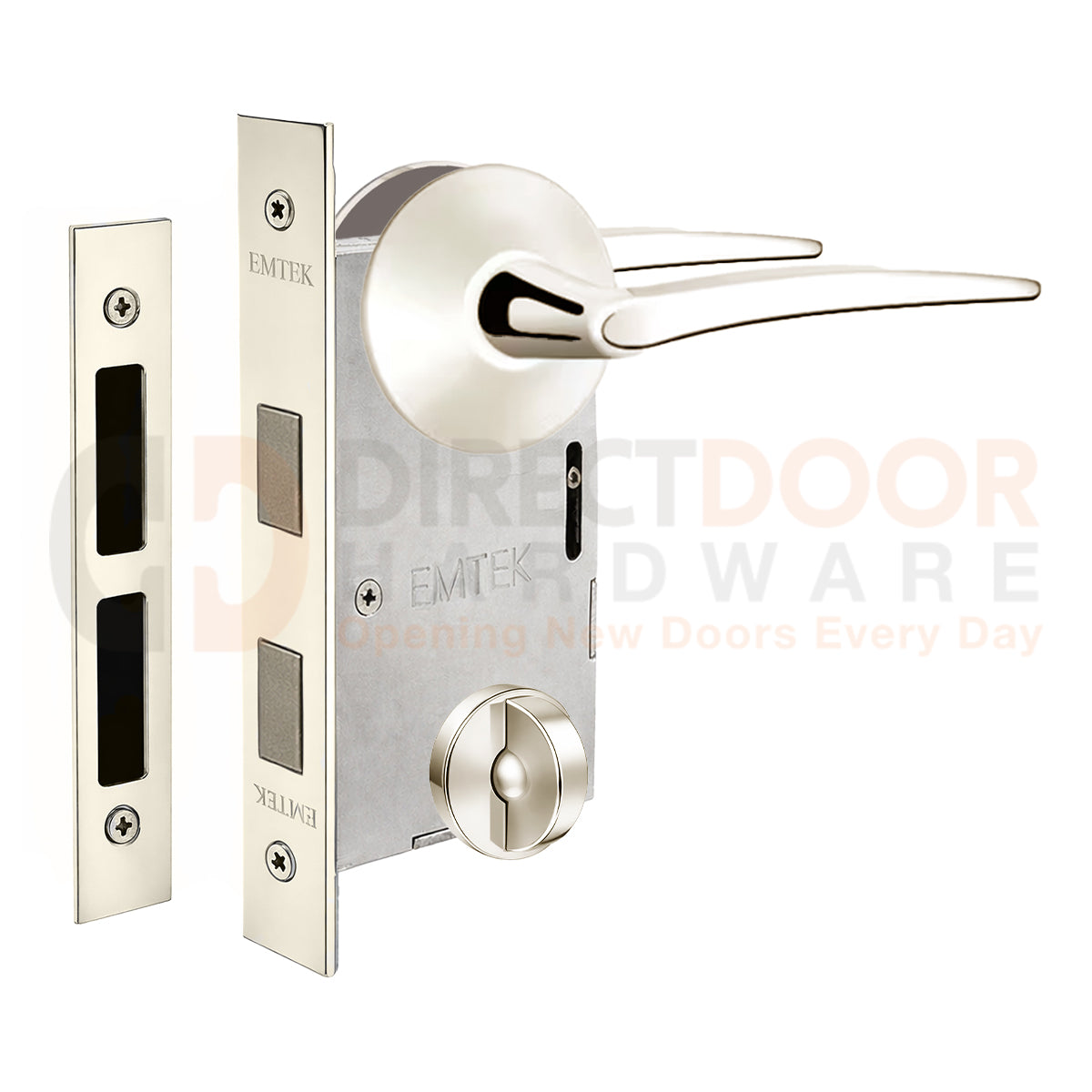 Emtek Poseidon Interior Mortise Lever with Modern Rosette