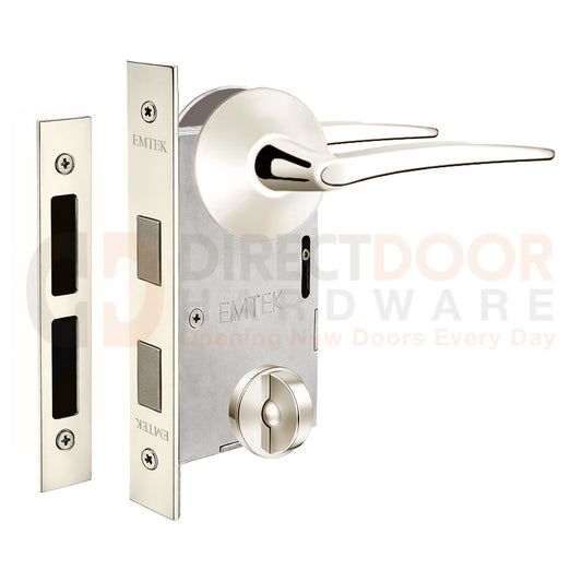 Emtek Poseidon Interior Mortise Lever with Modern Rosette