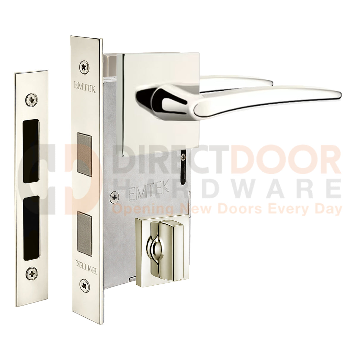 Emtek Poseidon Interior Mortise Lever with Square Rosette