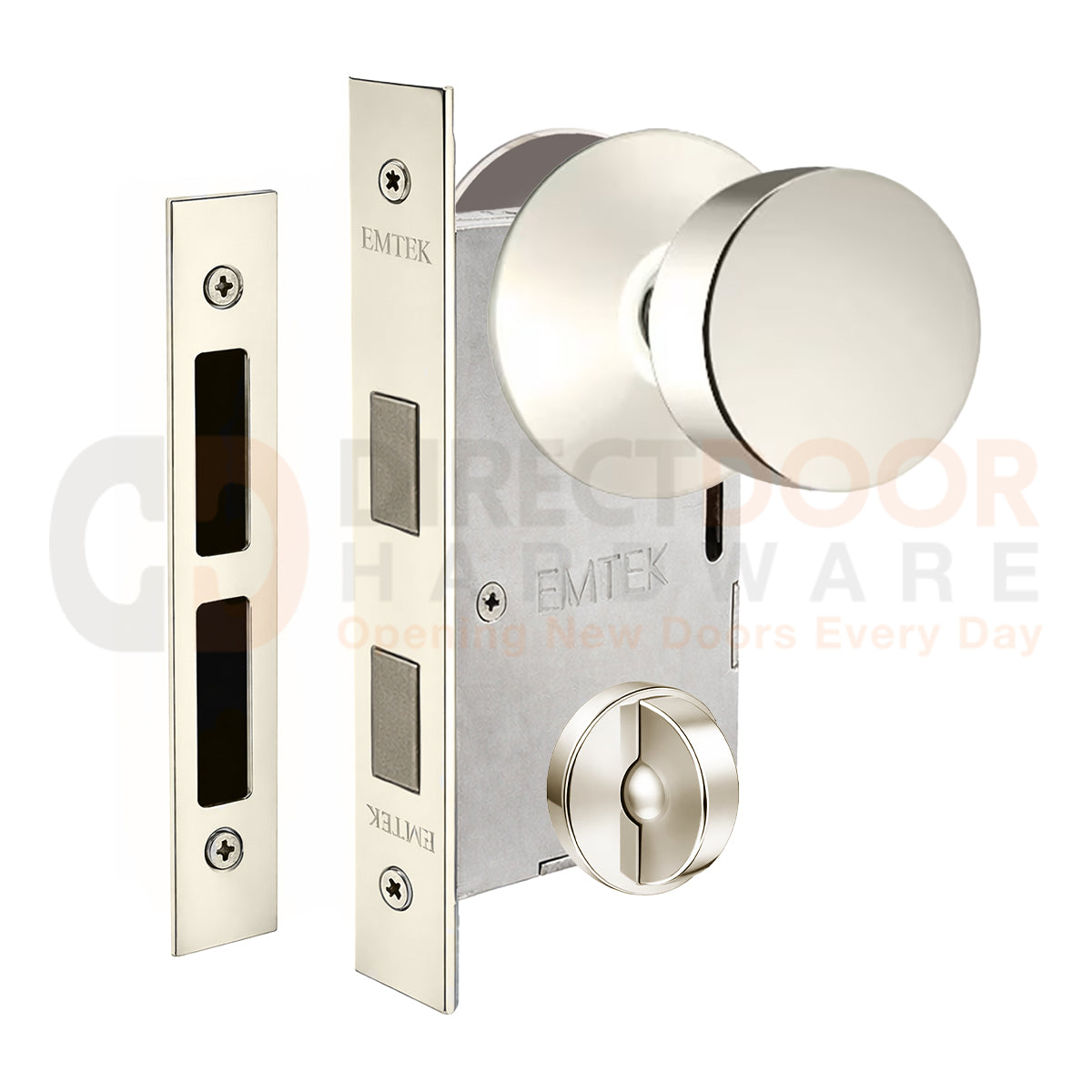 Emtek Round Interior Mortise Knob with Modern Rosette