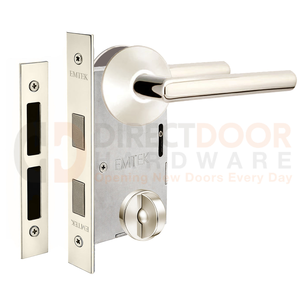 Emtek Stuttgart Interior Mortise Lever with Modern Rosette
