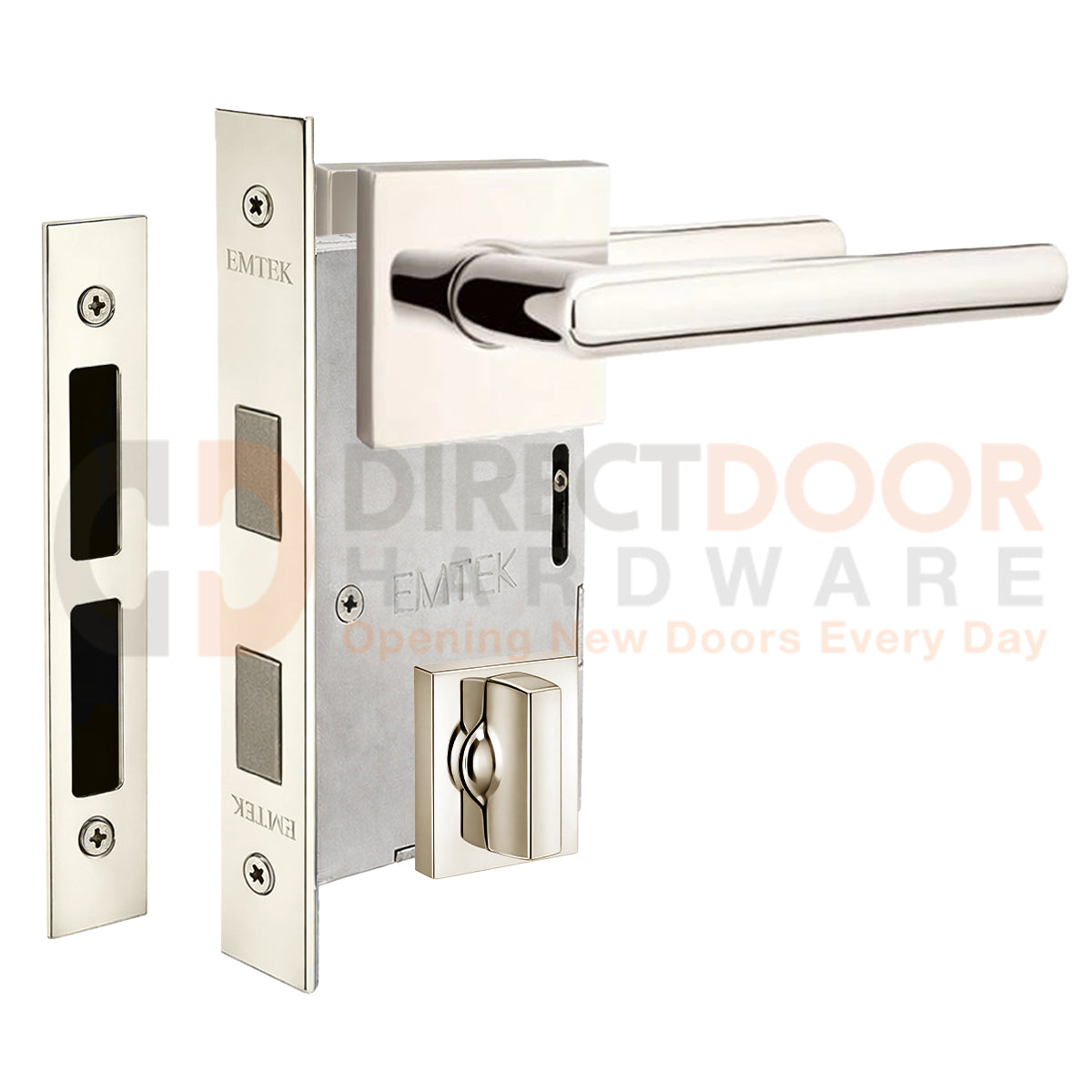Emtek Stuttgart Interior Mortise Lever with Square Rosette