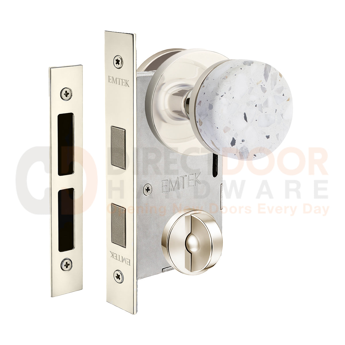 Emtek Light Terrazzo Interior Mortise Knob with Disk Rosette