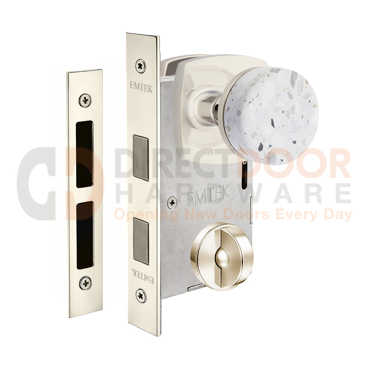 Emtek Light Terrazzo Interior Mortise Knob with Urban Rosette