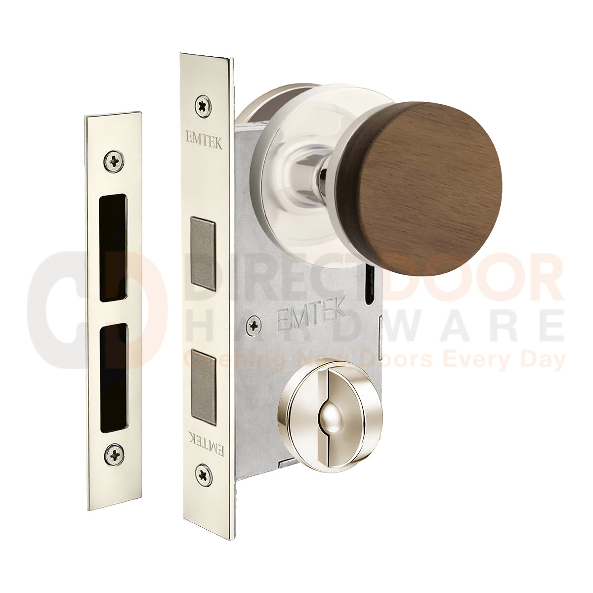 Emtek Walnut Interior Mortise Knob with Disk Rosette
