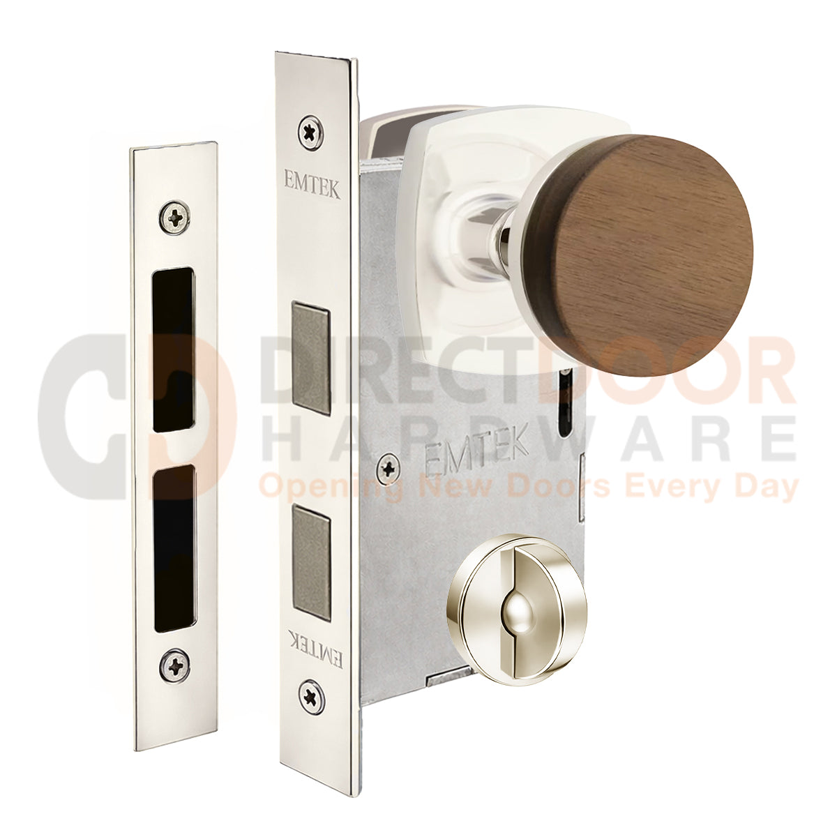 Emtek Walnut Interior Mortise Knob with Urban Rosette