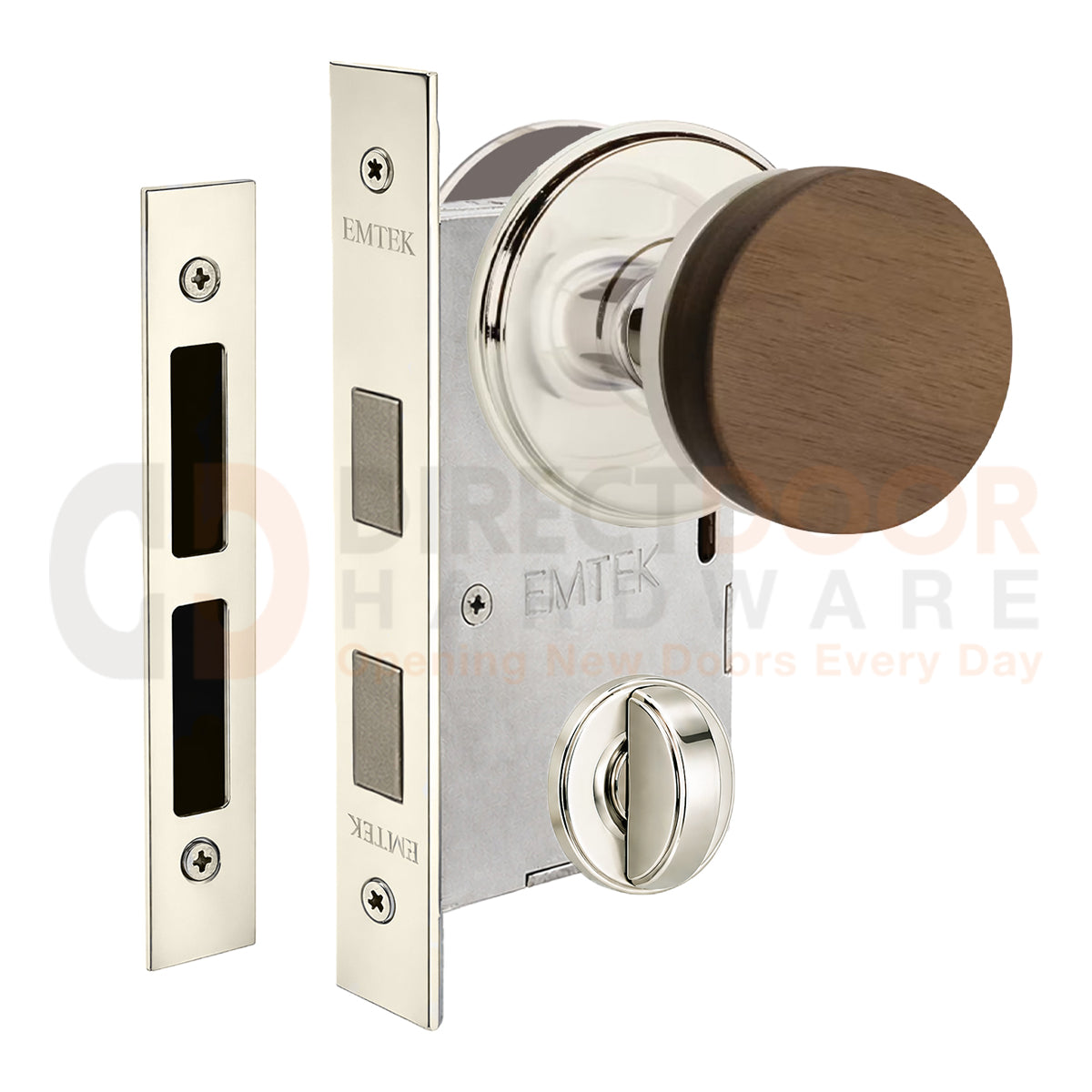 Emtek Walnut Interior Mortise Knob with Watford Rosette