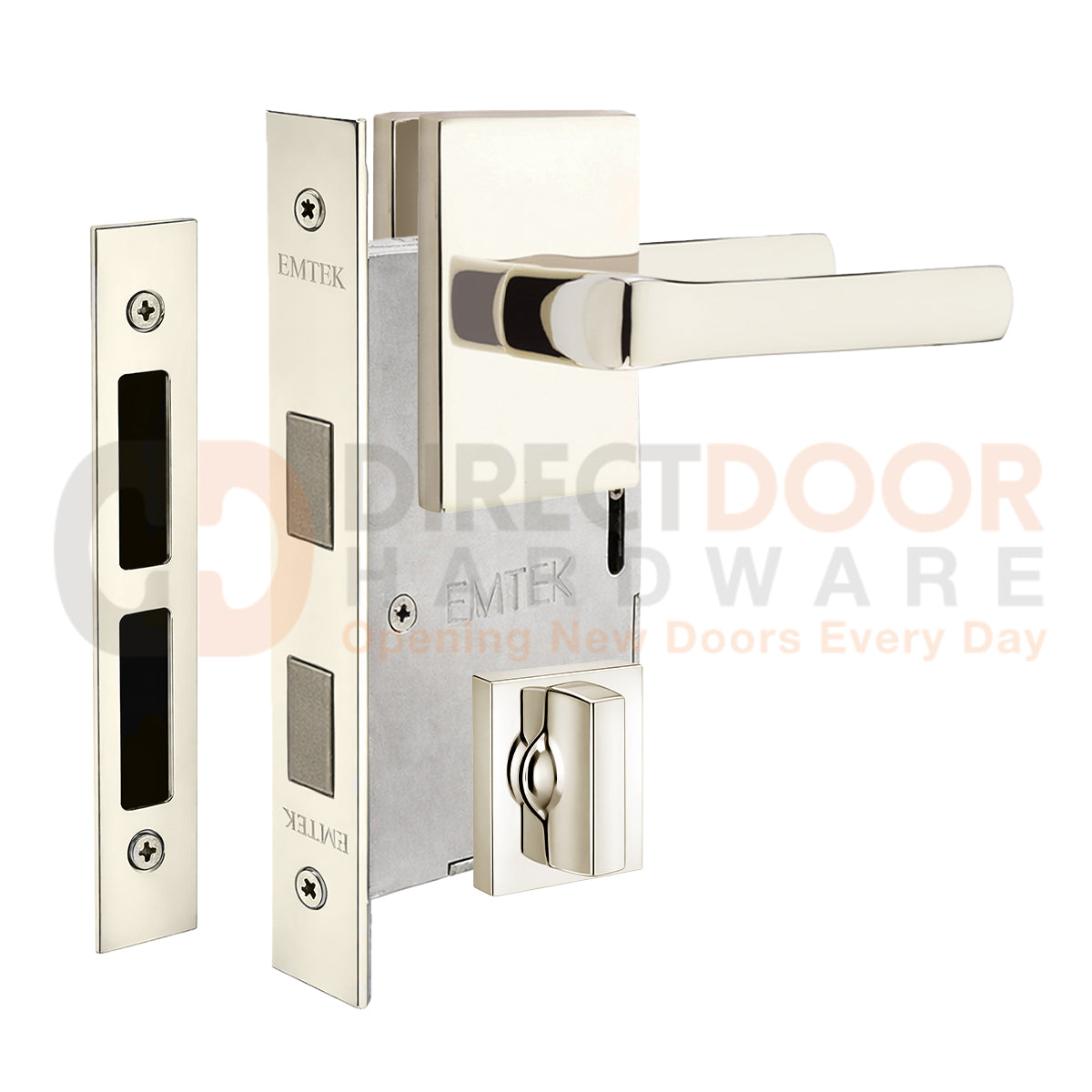 Emtek Spencer Interior Mortise Lever with Modern Rectangular Rosette