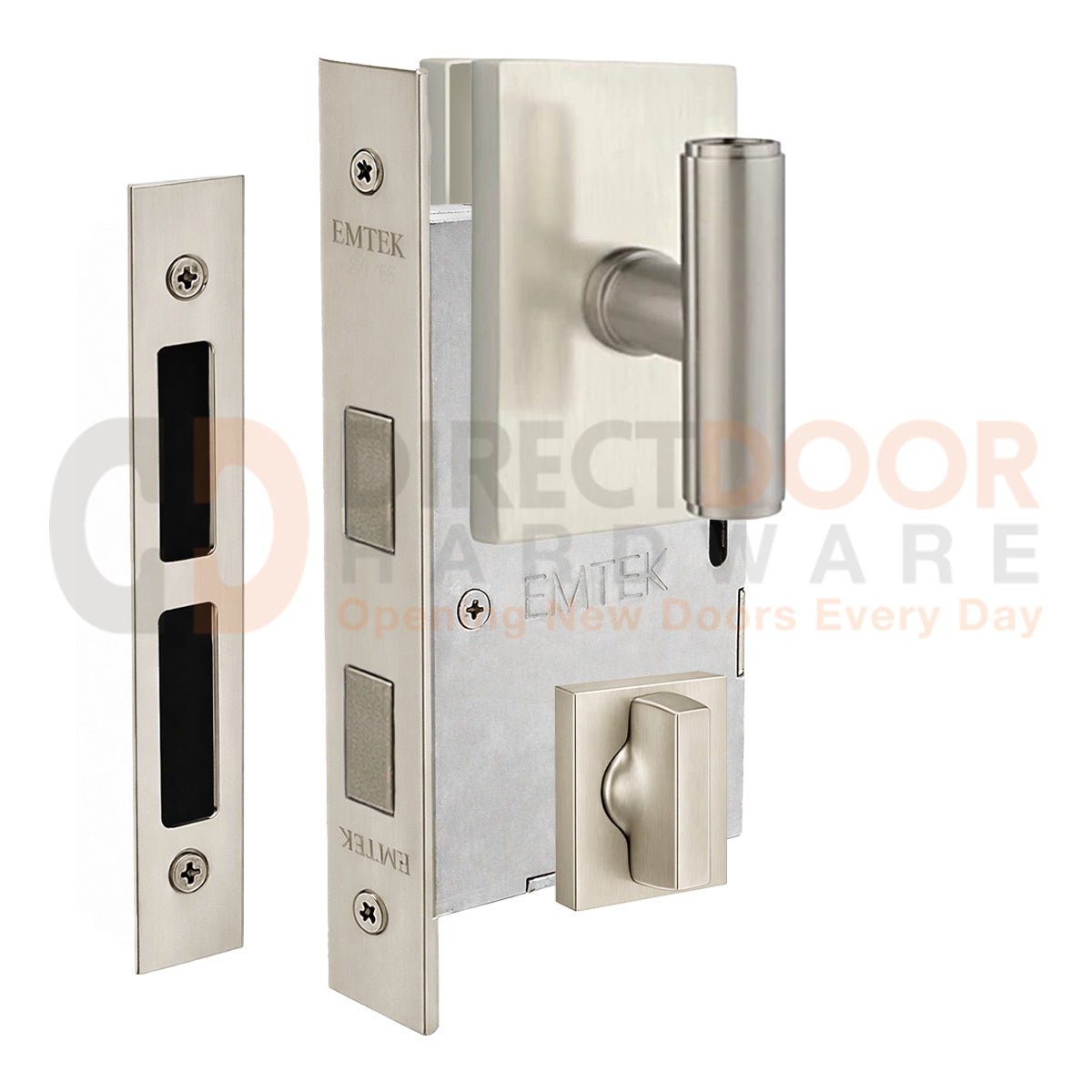 Emtek Ace Interior Mortise Knob with Modern Rectangular Rosette
