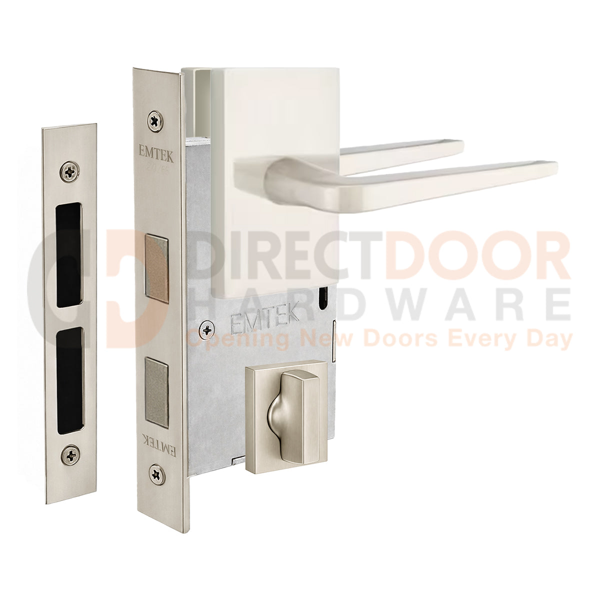 Emtek Athena Interior Mortise Lever with Modern Rectangular Rosette
