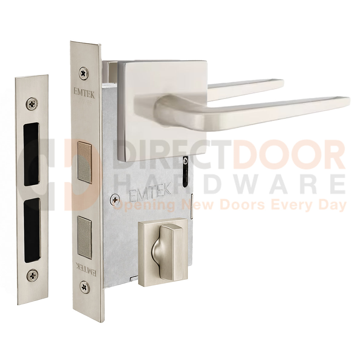 Emtek Athena Interior Mortise Lever with Square Rosette