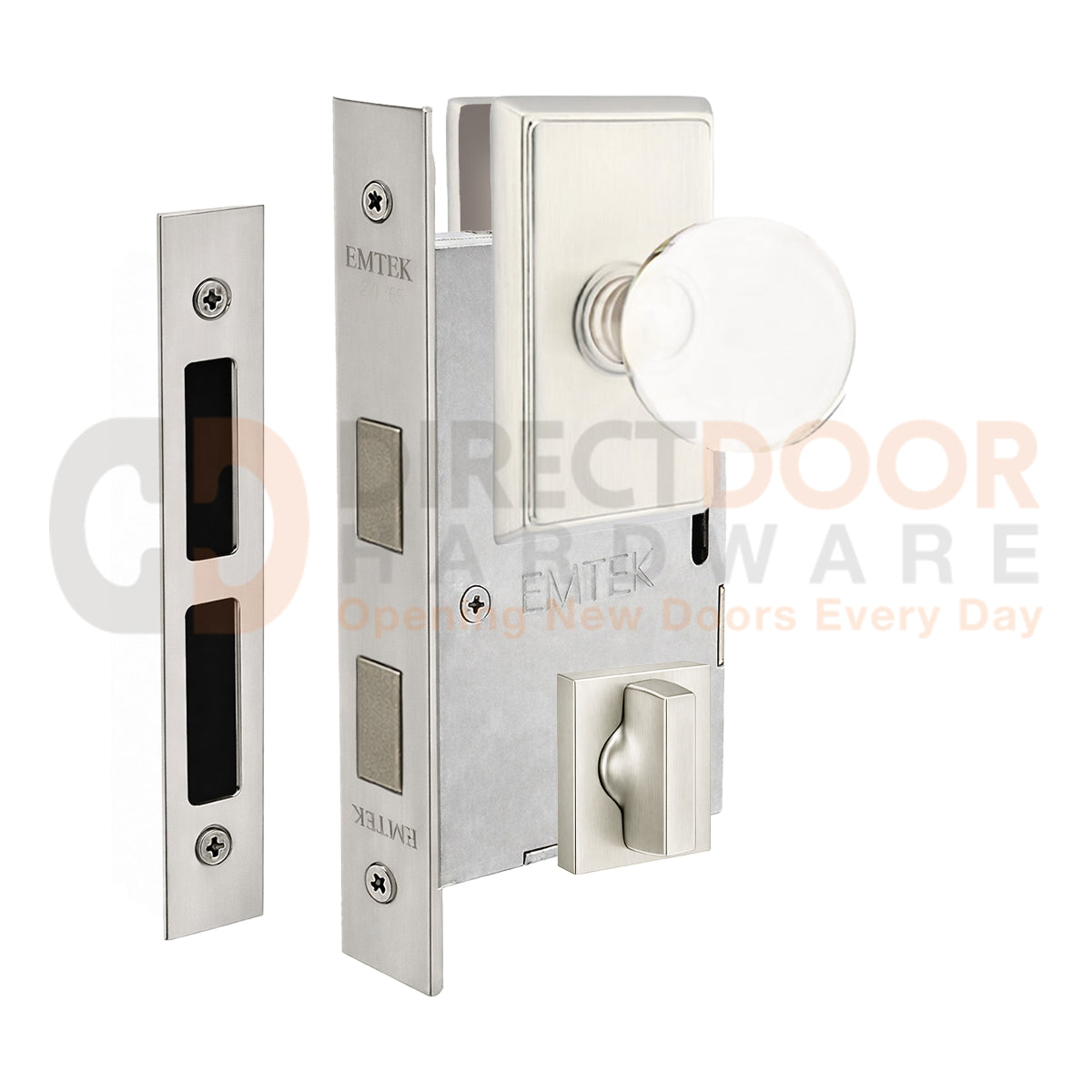 Emtek Bristol Interior Mortise Knob with Rectangular Rosette