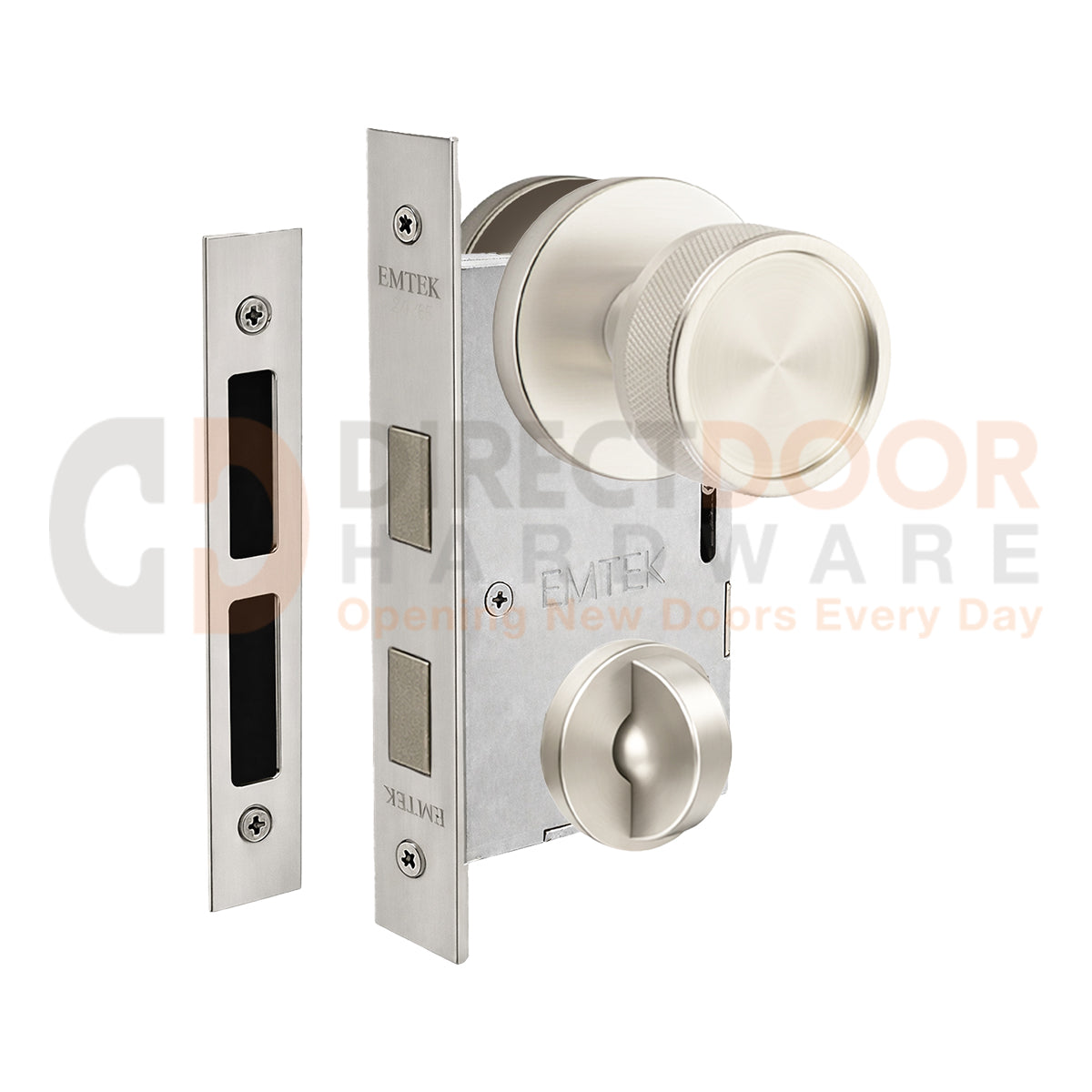 Emtek Conical Knurled Interior Mortise Knob with Disk Rosette
