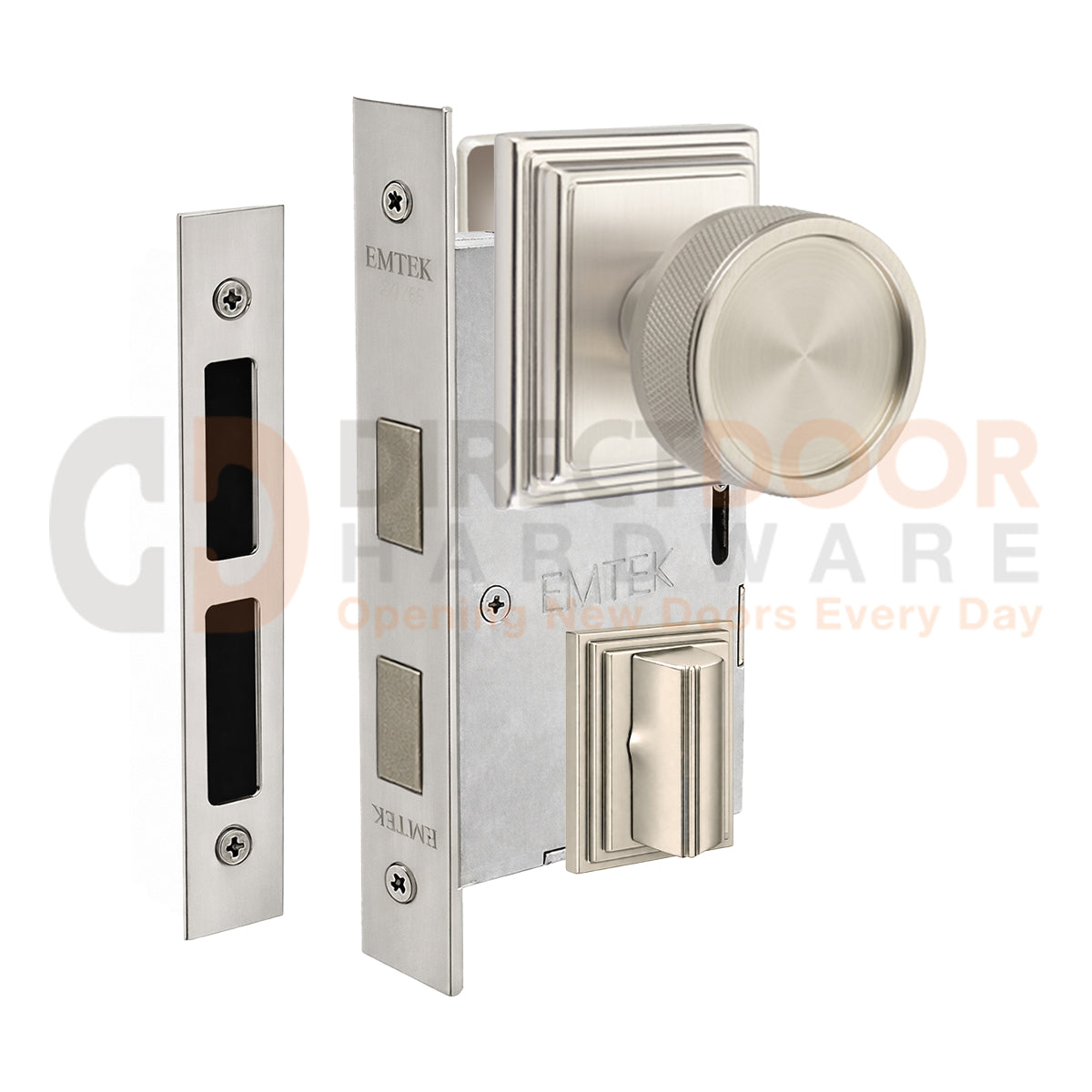 Emtek Conical Knurled Interior Mortise Knob with Wilshire Rosette