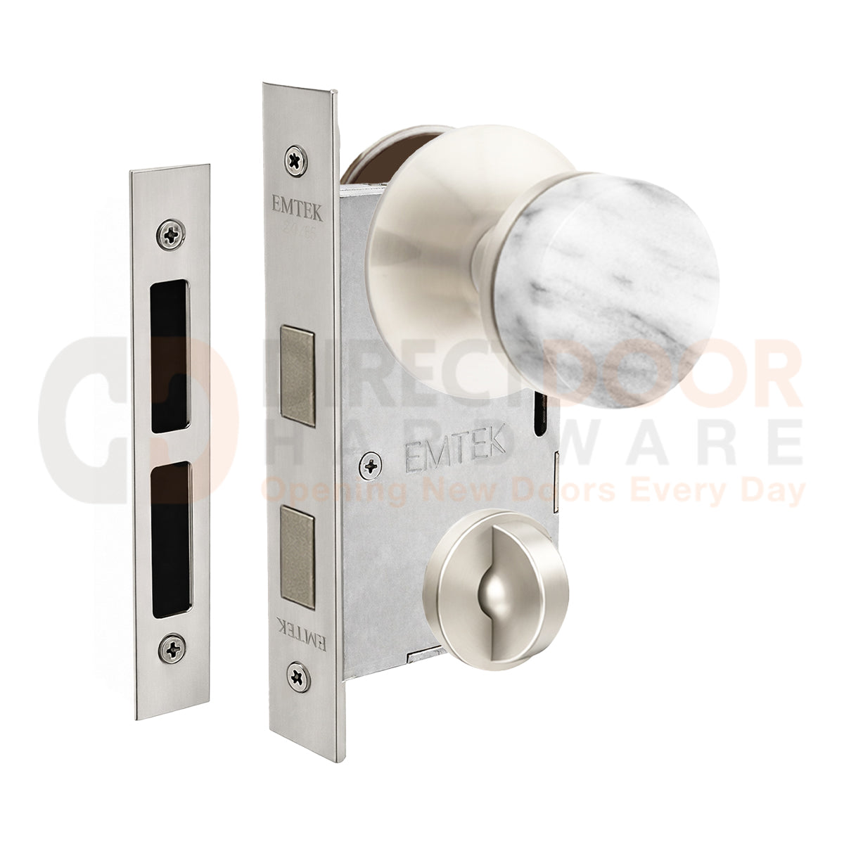 Emtek Conical Marble Interior Mortise Knob with Modern Rosette