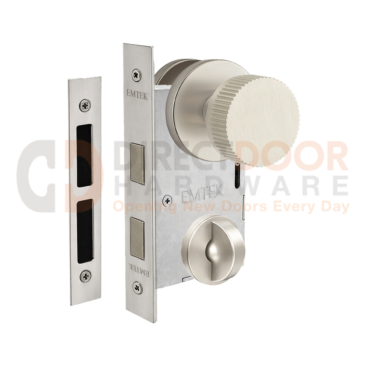 Emtek Conical Straight Knurled Interior Mortise Knob with Disk Rosette