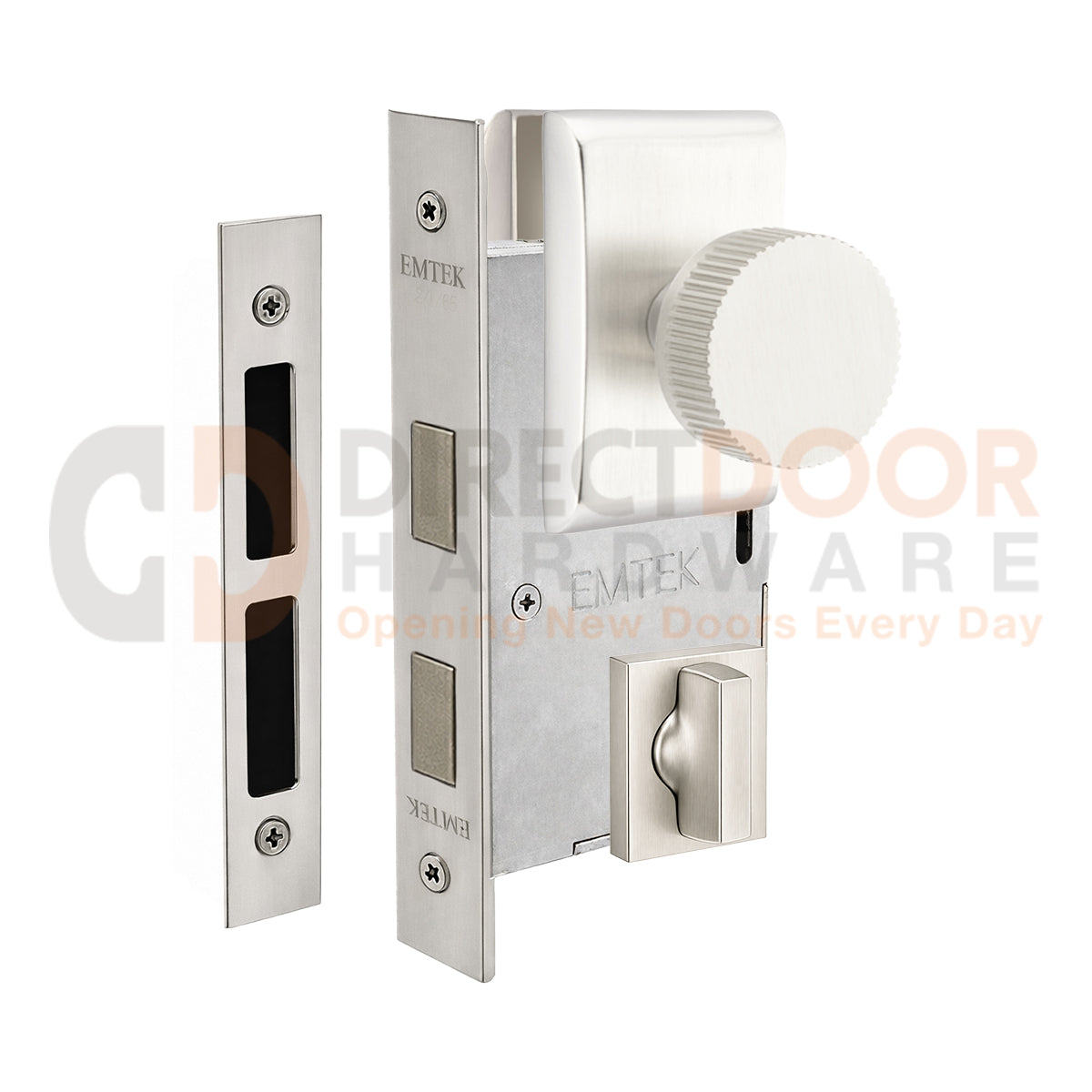 Emtek Conical Straight Knurled Interior Mortise Knob with Neos Rosette