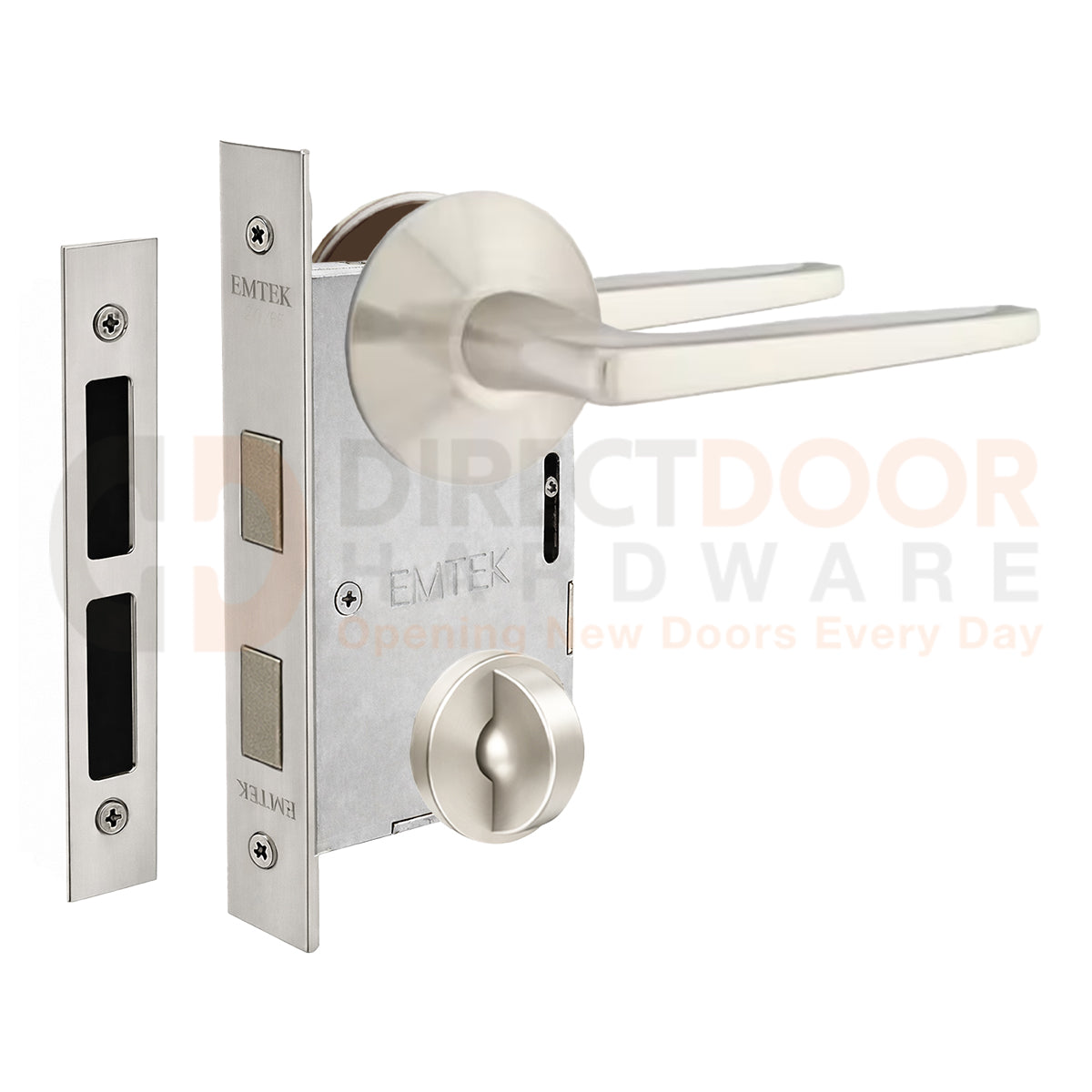 Emtek Hermes Interior Mortise Lever with Modern Rosette