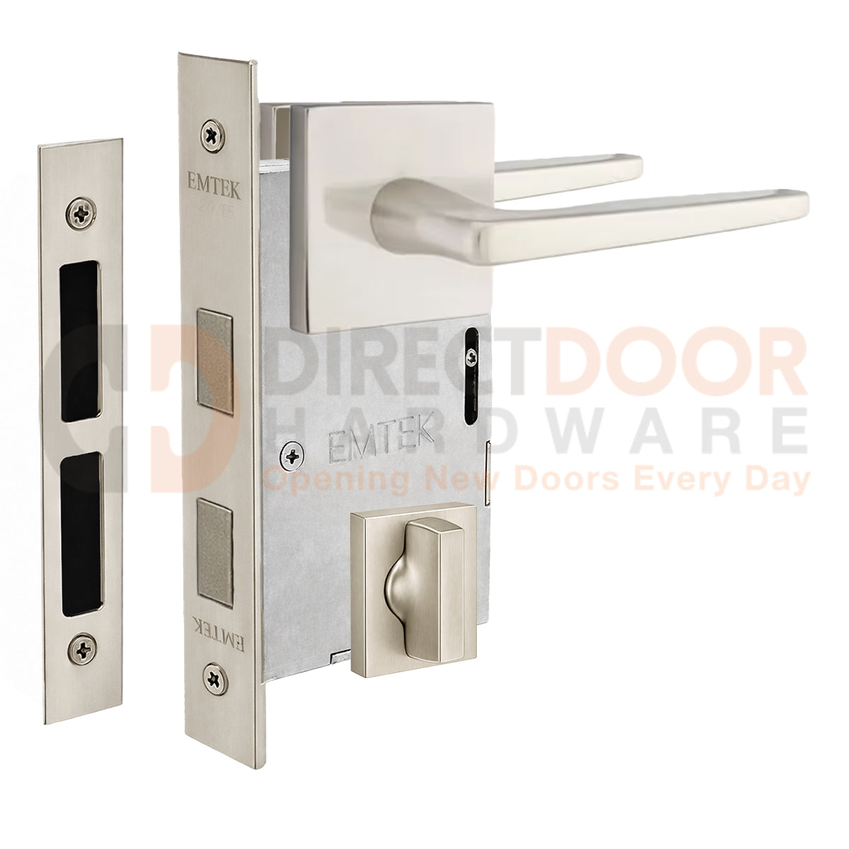 Emtek Hermes Interior Mortise Lever with Square Rosette