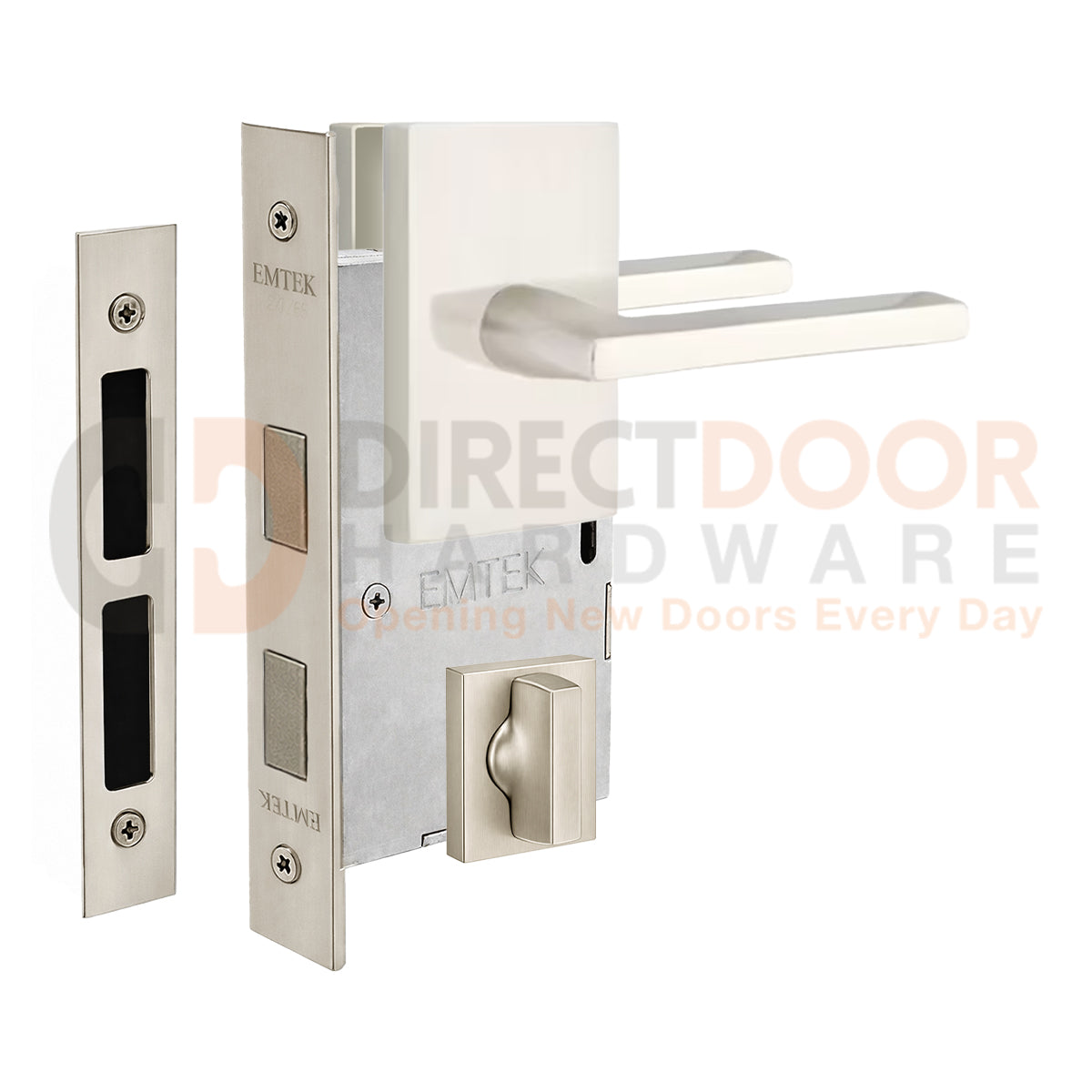 Emtek Helios Interior Mortise Lever with Modern Rectangular Rosette