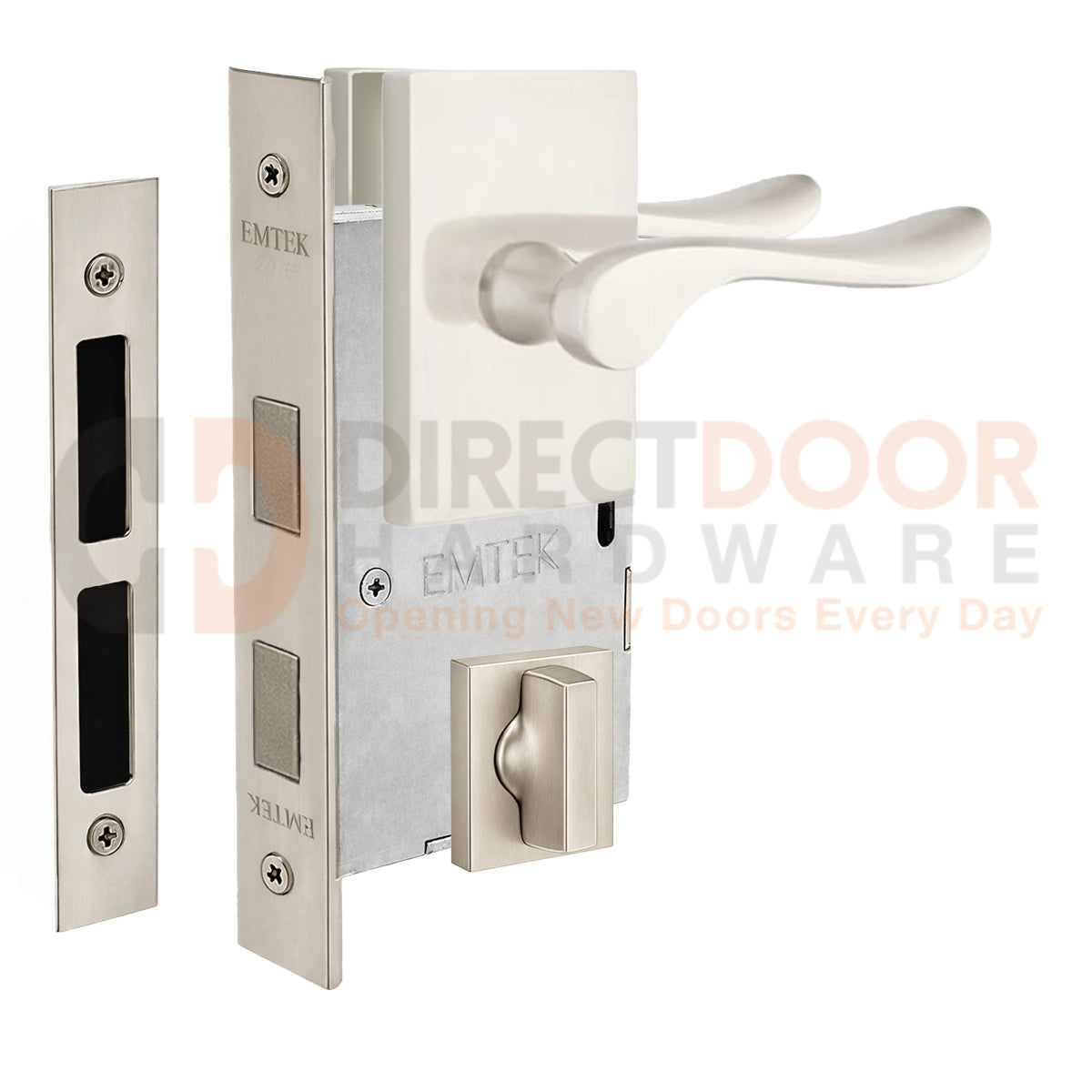 Emtek Luzern Interior Mortise Lever with Modern Rectangular Rosette