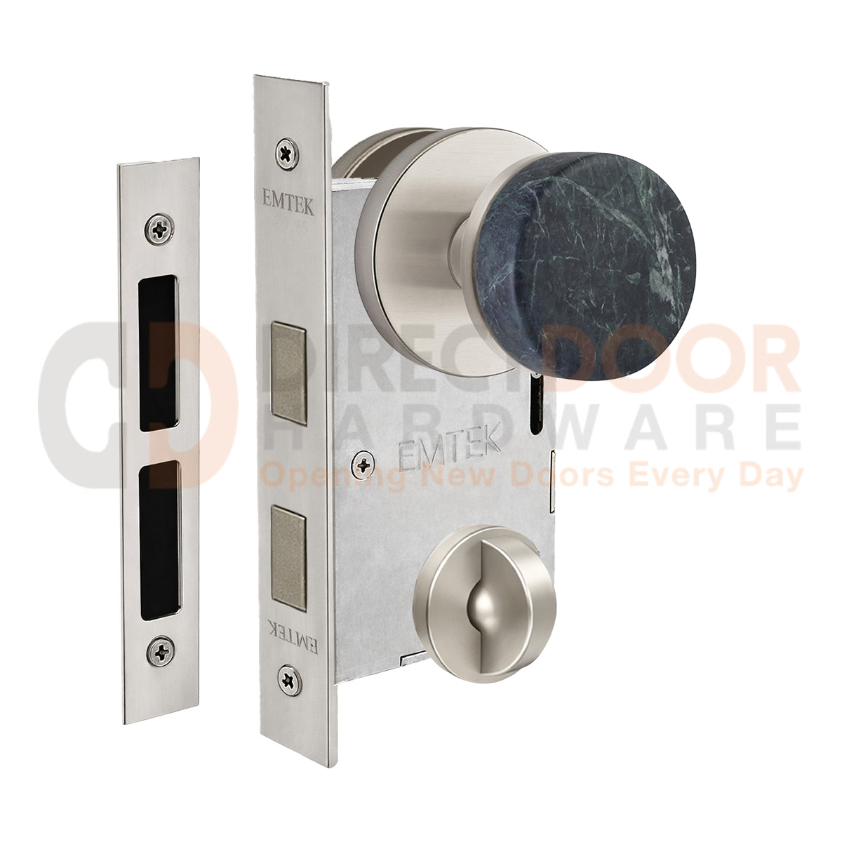 Emtek Green Marble Interior Mortise Knob with Disk Rosette