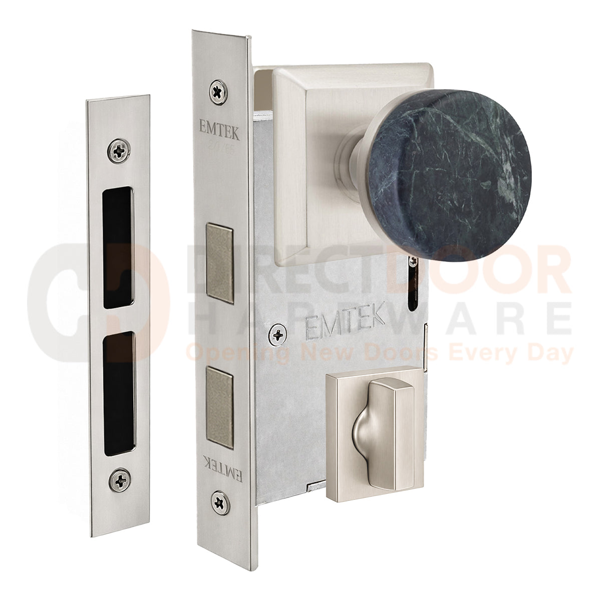 Emtek Green Marble Interior Mortise Knob with Quincy Rosette